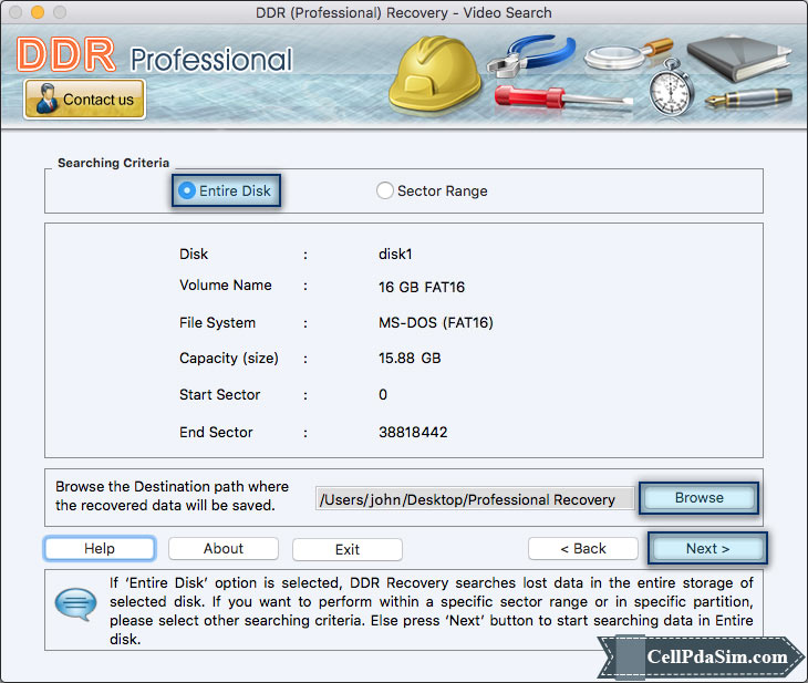 Choose Searching Criteria Mac DDR Recovery Choose Searching Criteria