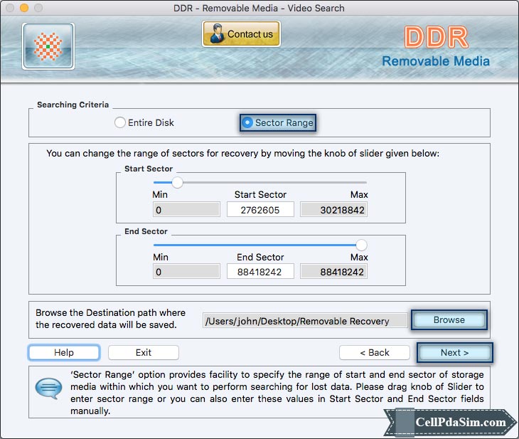 Choose Searching Criteria Removable Media Data Recovery Choose Searching Criteria