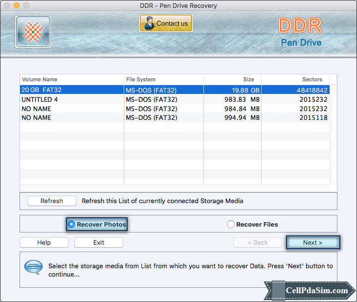  Pen Drive Data Recovery Select the required extension type