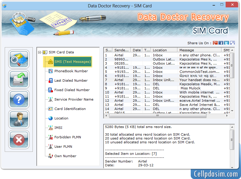 Sim Card Data Recovered SMS